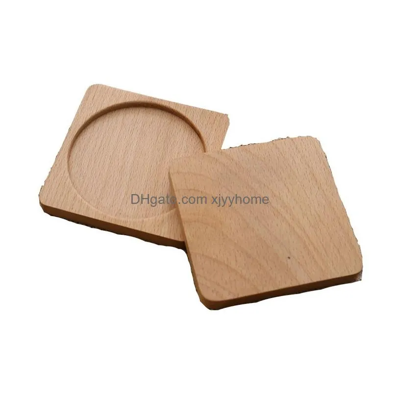 Mats & Pads Wooden Placemat Tea Coffee Cup Pad Holder Heat Resistant Durable Wood Plate For Cups Drop Delivery Home Garden Kitchen, Di Dhivk