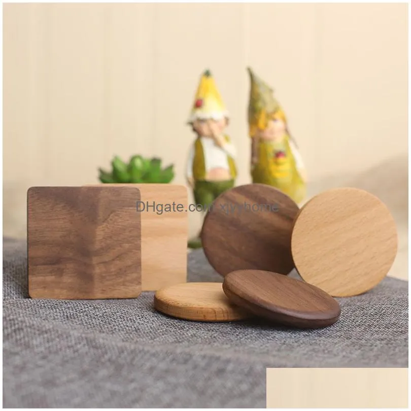 Mats & Pads Wooden Placemat Tea Coffee Cup Pad Holder Heat Resistant Durable Wood Plate For Cups Drop Delivery Home Garden Kitchen, Di Dhivk