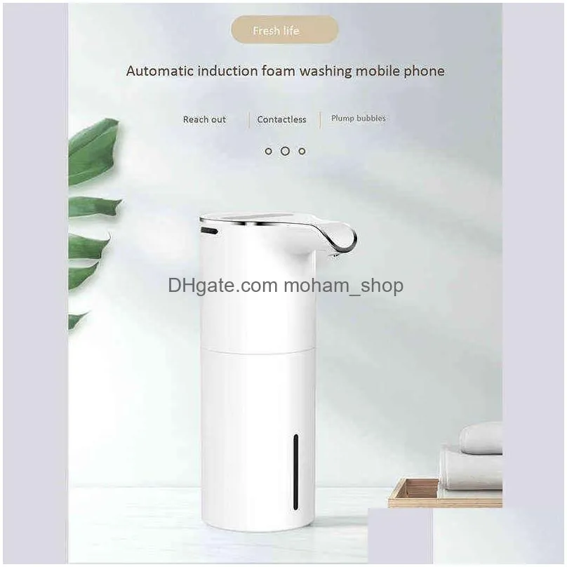 450ml soap dispenser automatic touchless hand usb rechargeable foam for bathroom el washroom 211206