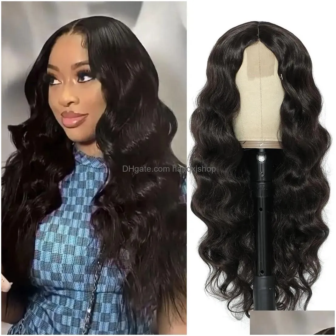 Lace Wigs Long Deep Wave Fl Lace Front Wigs Human Hair Curly 6 Styles Female Synthetic Natural Fast Drop Delivery Hair Products Hair W Dhctv