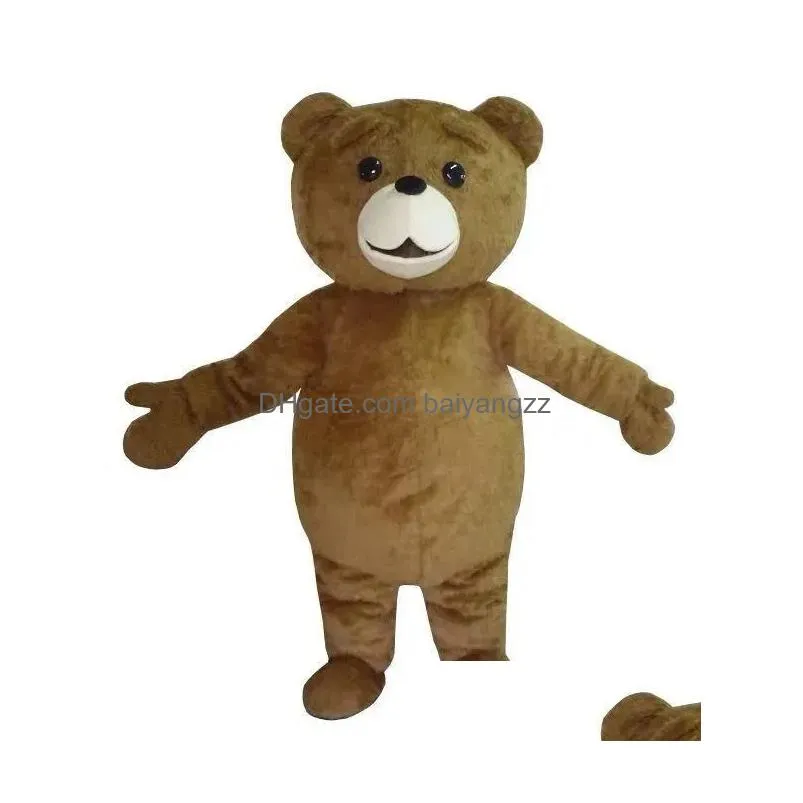 Mascot Real Picture Cute Bear Costume Adt Size Drop Delivery Apparel Costumes Dhm26