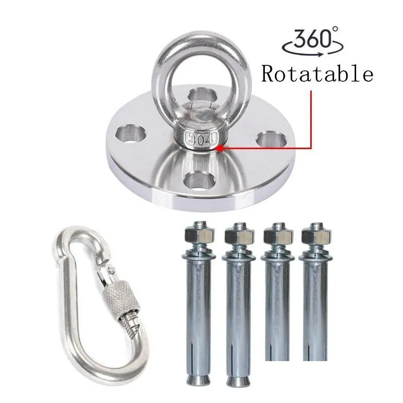 Camp Furniture Camp Furniture 304 Stainless Steel Heavy Duty Ceiling Mount Anchor Wall Buckle Hook For Yoga Hammock Chair Sandbag Swin Dh7Vw