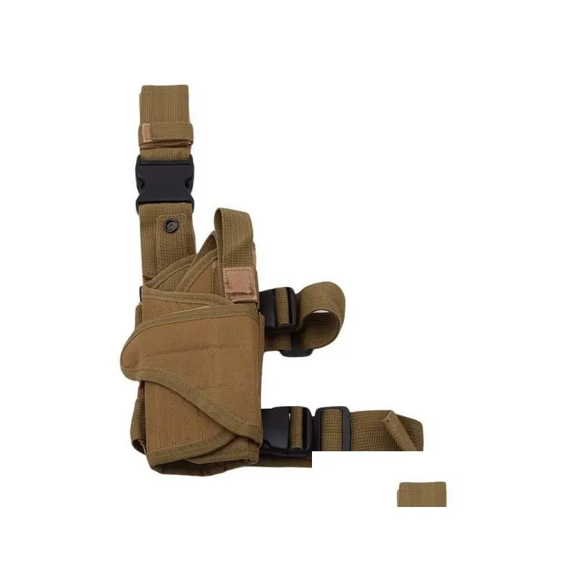 Outdoor Bags Colors Adjustable Tactical Puttee Thigh Leg Shouder Pistol Gun Holster Pouch Cam Wrap-Around Outdoor Hunting Accessories Dha3Z