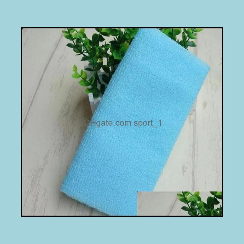 Bath Brushes, Sponges & Scrubbers 30X100Cm Salux Japanese Exfoliating Beauty Skin Bath Body Wash Towel Cloth Back Scrub Bat Wmtgmg Dro Otyns