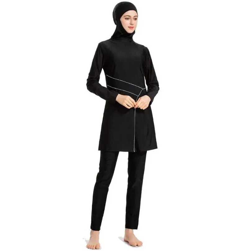 Swim Wear Swim Wear 2021 Muslim Swimwear Islamic Modest Swimming Suit Burkini Women Swimsuit With Hijab Set Fl Er Turkey Drop Delivery Dhcxu