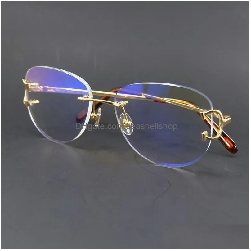 Sunglasses Frames Clear Eye Glasses Frame Fashion Mens Decoration Vintage Carter Luxury Designer Eyewear Stylish Eyeglasses Rimless Op Dhzim