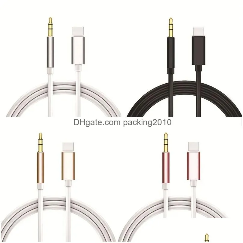 Cell Phone Cables Car O 1M 3Ft Usb Type C To 3.5Mm Male Jack Aux Headphone S Usbc Adapter Converter Computer For S22 S21 Note  D Dhuvj