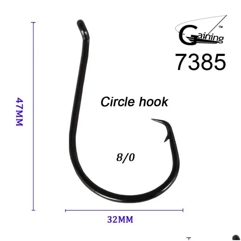 Fishing Hooks 50Pcs 8/0 High Carbon Stainless Steel Chemically Sharpened Octopus Circle Ocean Fishing Hooks 7385 Fish Hook Drop Delive Dhtud