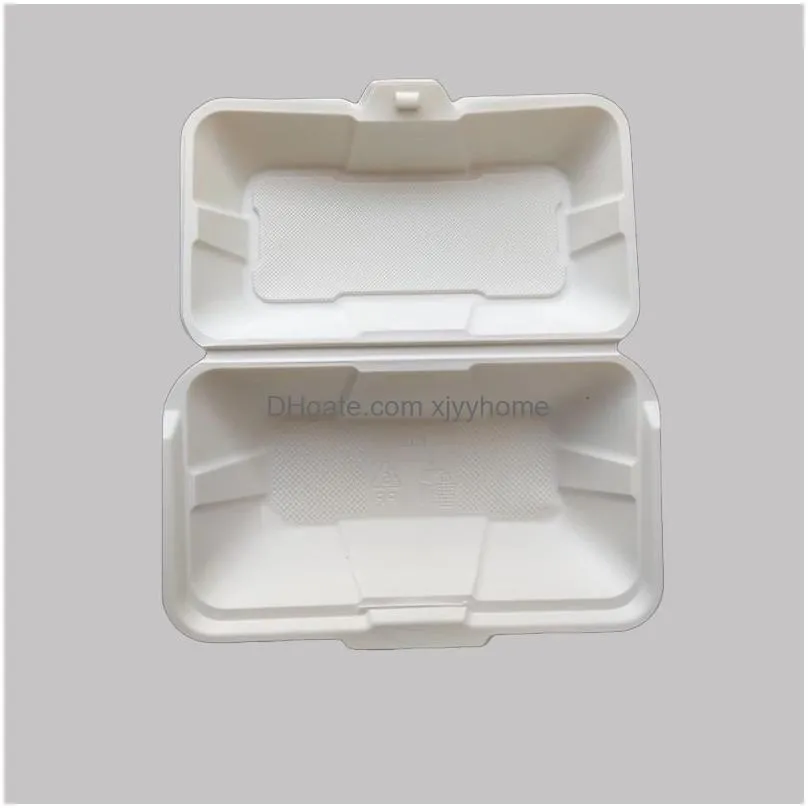 Disposable Plastic Tableware Dog Packing Box Commercial Disposable Plastic American Takeout Custom Hamburger Cake Shop Rice Degradatio Dhsvy