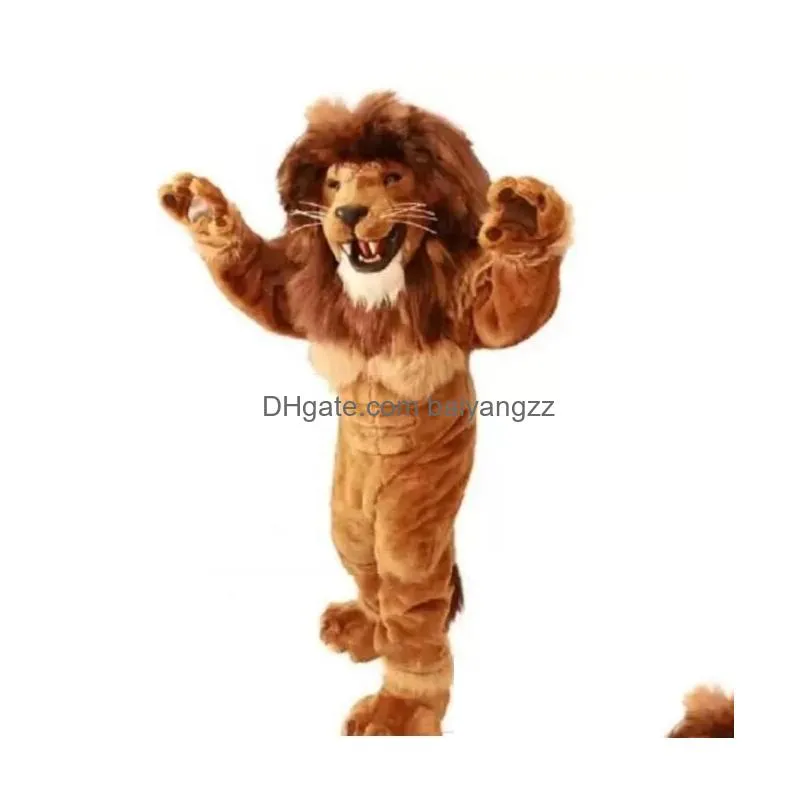 2024 friendly  mascot costume adult size wild animal male  king carnival party mascotte fit suit