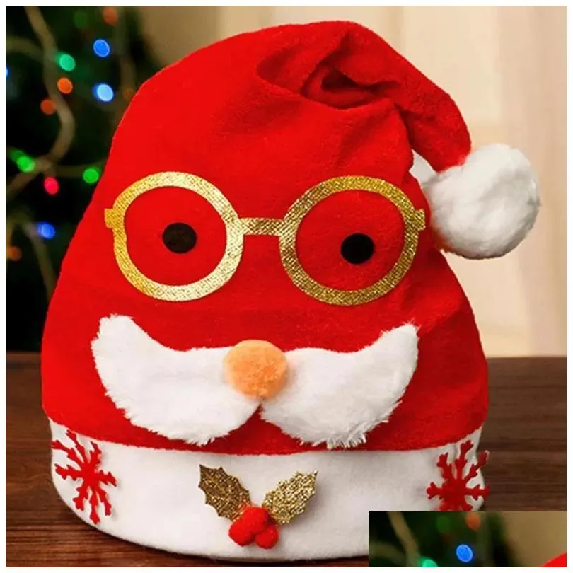 beanie/skull caps christmas decorations christmas decorations 2021 adults children hats santa novelty funny party hat with cartoon design holiday