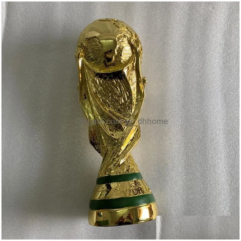 big size golden color world cup football champion souvenir mascot 35cm height world cup toy 210318