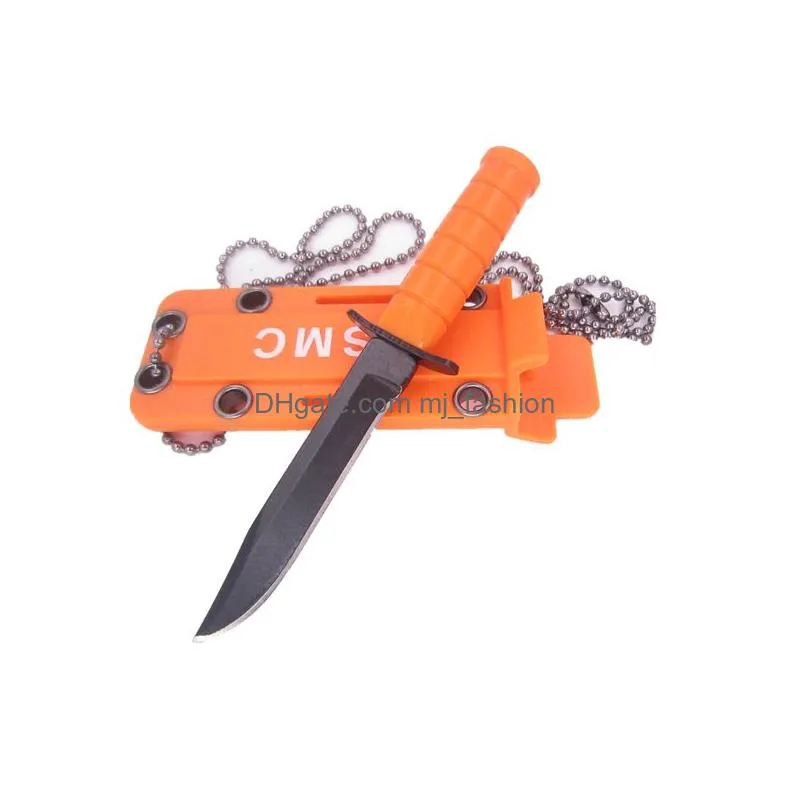 Camping Hunting Knives Portable Hike Package Open Necklace Survive Opener Edc Pocket Self Blade Fruit Knife Camp Outdoor Hunt Defense Dh3Z2