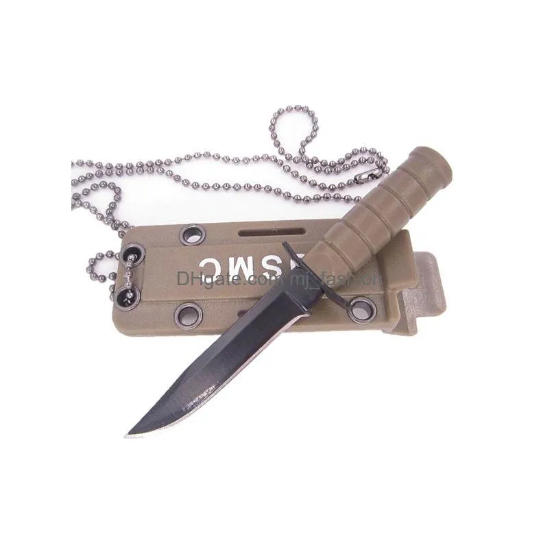 Camping Hunting Knives Portable Hike Package Open Necklace Survive Opener Edc Pocket Self Blade Fruit Knife Camp Outdoor Hunt Defense Dh3Z2