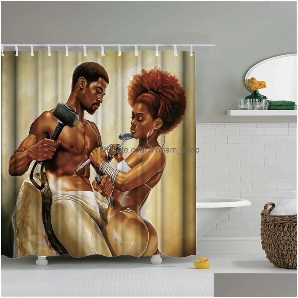 dafield african american shower curtain gray sexy get naked shower curtains waterproof polyester washable bathroom bath t200711