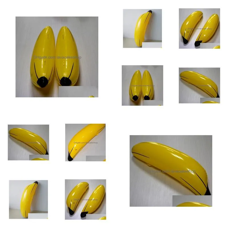 Other Home & Garden 100Pcs Creative Inflatable Big Banana 68Cm Blow Up Pool Water Toy Kids Children Fruit Toys Party Decoration Drop D Dhpog