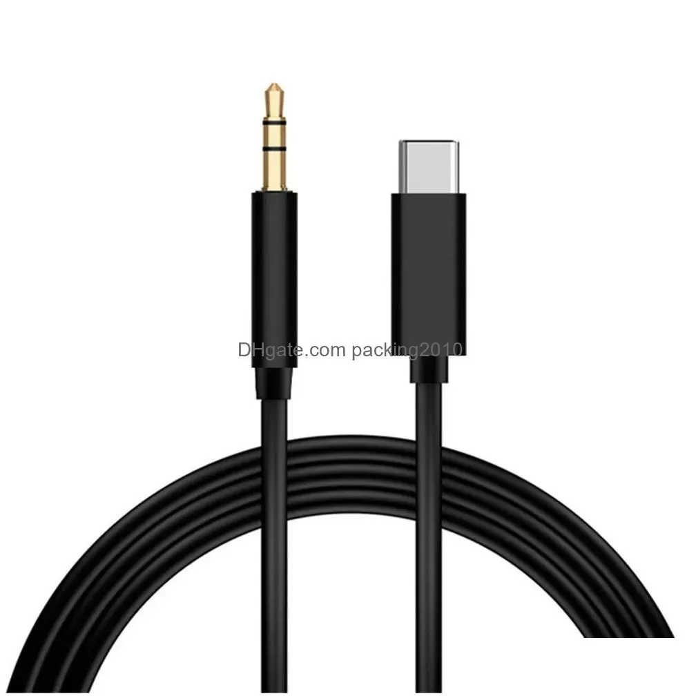 Cell Phone Cables Car O 1M 3Ft Usb Type C To 3.5Mm Male Jack Aux Headphone S Usbc Adapter Converter Computer For S22 S21 Note  D Dhuvj