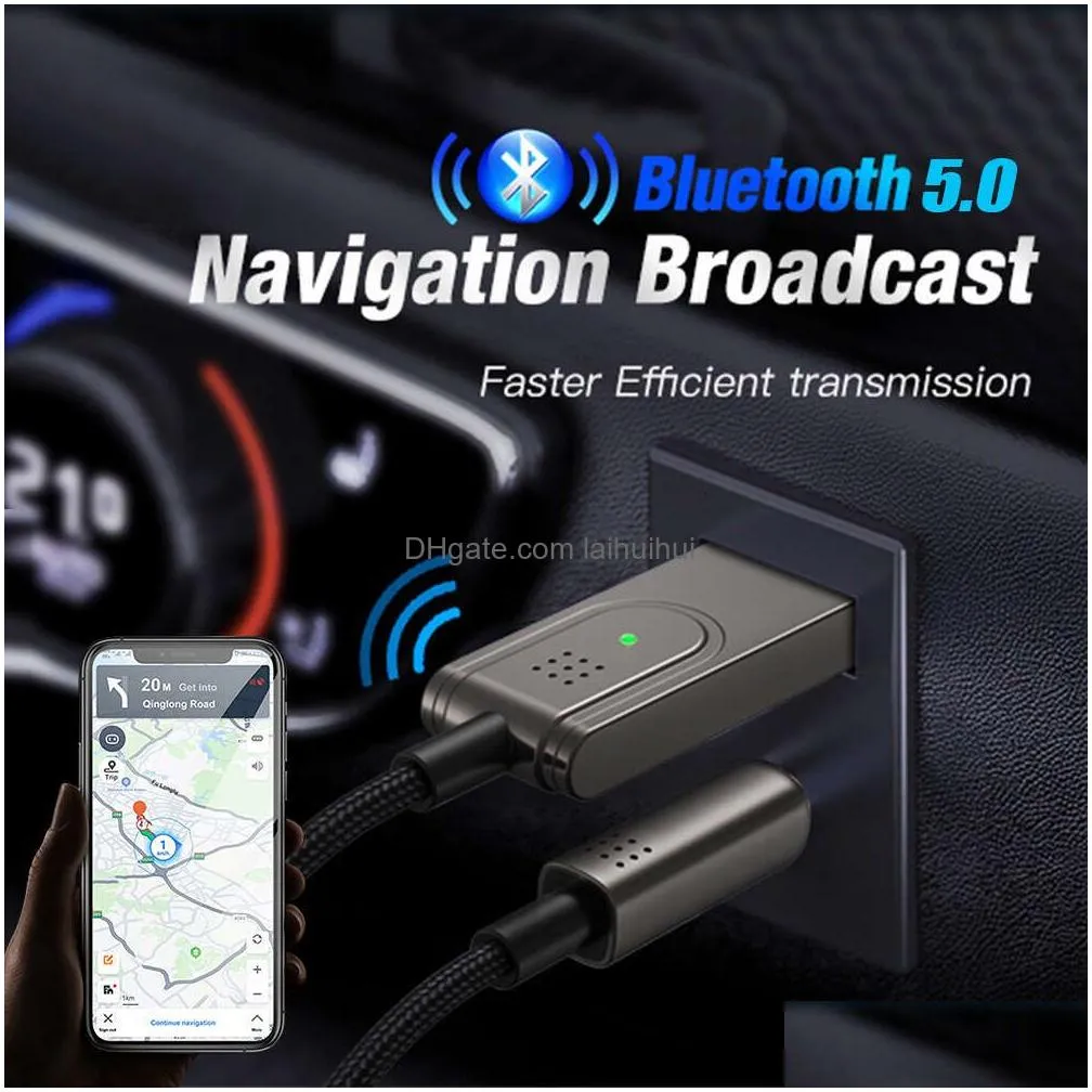 Car Wireless Bluetooth 5.0 Receiver 3.5Mm Jack Aux O Music Dongle Usb Power Hands Kit For Radio Speaker Drop Delivery Mobiles Motorc Dhgpf