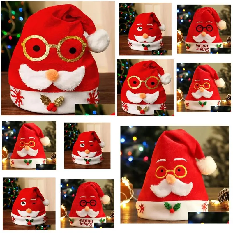 beanie/skull caps christmas decorations christmas decorations 2021 adults children hats santa novelty funny party hat with cartoon design holiday