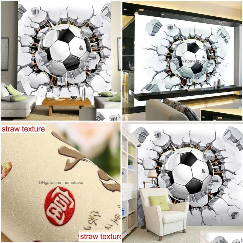 3d soccer wallpaper sport background mural living room sofa bedroom football tv backdrop custom any size wall