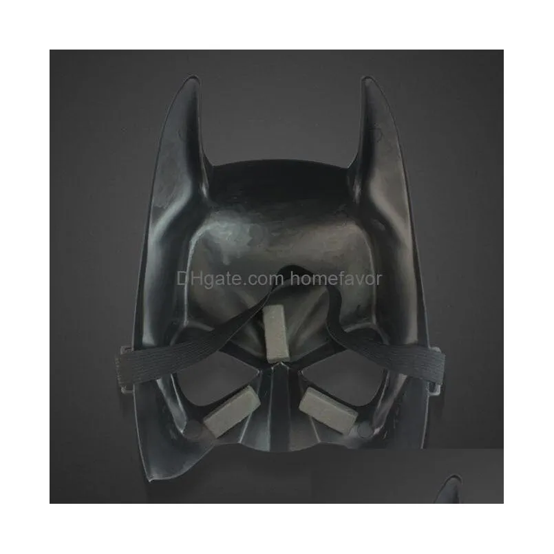 wholesale - halloween costume party mask cartoon simulation male adults batman black plastic and half face mask 10pcs/lot