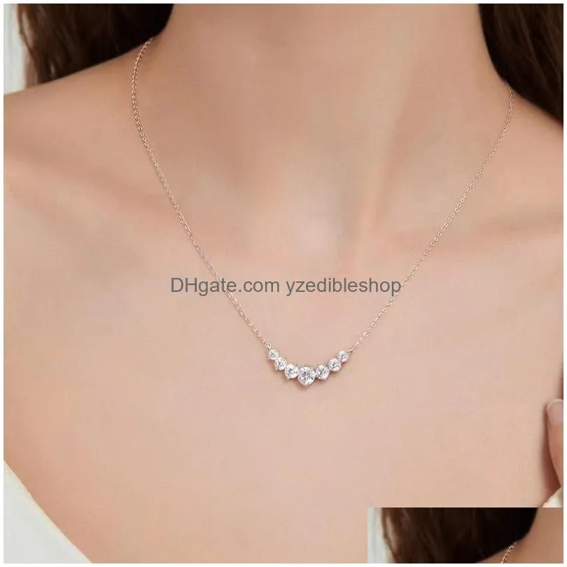 moissanite pendant s925 silver clavicle chain womens necklace engagement anniversary gift