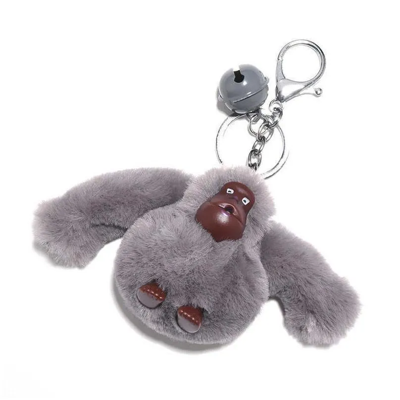 Keychains & Lanyards Keychains Creative Cute Plush Doll Key Chain Monkey Couple Students Bag Pendant Gift G221026 Drop Delivery Fashio Dh1Xu