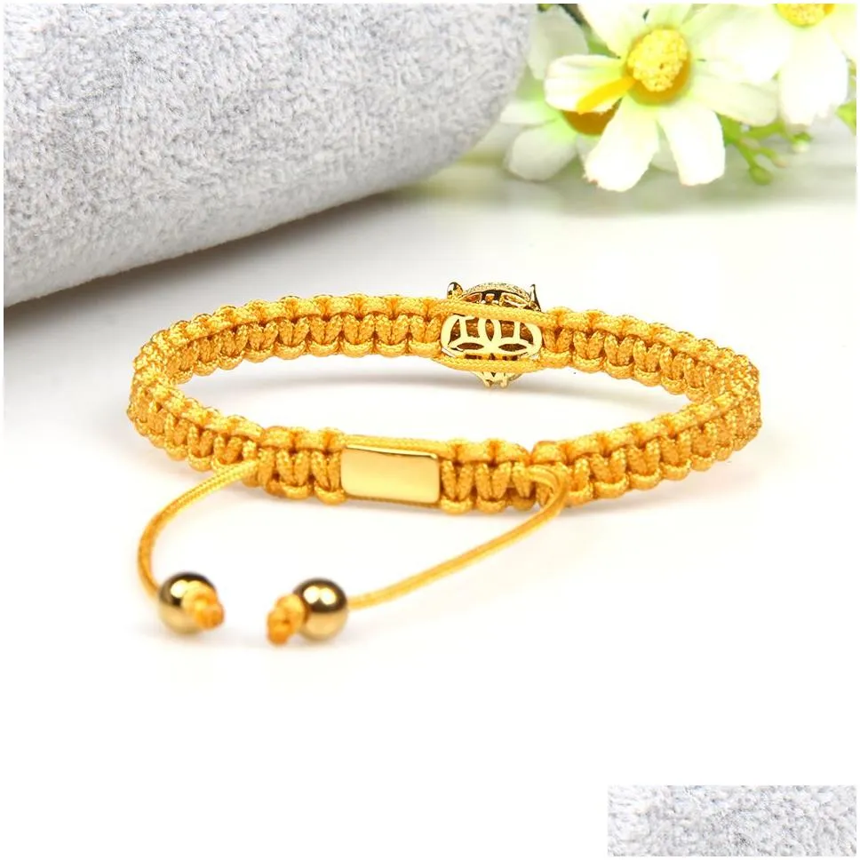 Charm Bracelets Fashion Couples Bangle Jewelry Cz Panther Braiding Bracelet New Micro Pave Pink Eye Leopard Bracelets219D Drop Deliver Dhjyk