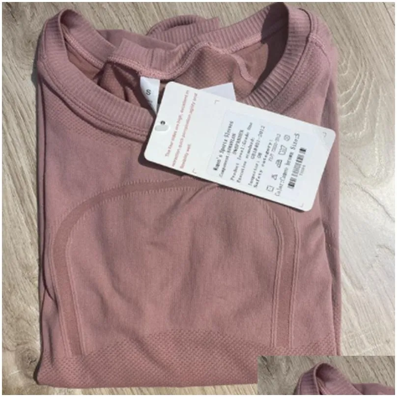 women`s lu-088 long Sleeve sports Yoga T-shirt Comprehensive sports Switch workout GYM clothes Solid Color