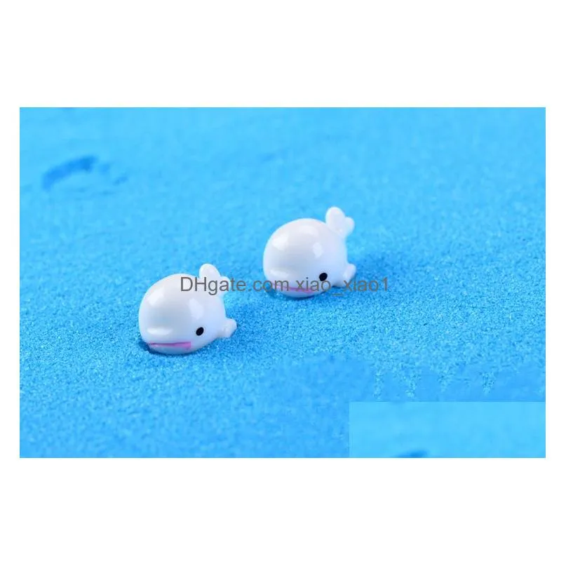 mini white whale  resin miniature garden decorations micro landscape garden decoration accessores moss figures ornament 122149