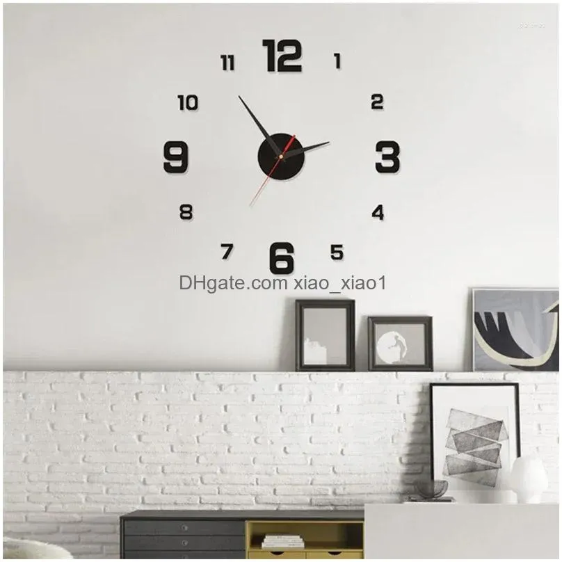 wall clocks watch home decoration numeral room roman quartz clock fashion acrylic mirror sticker living stickers