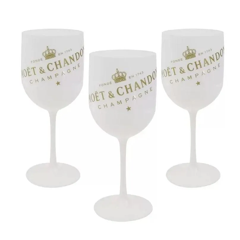 Wine Glasses White Moet Plastic Glasses Celebration Party Drinkware Drink Wine Glass Cup Champagne Electroplated Cups Cocktails Goblet Dhp7L