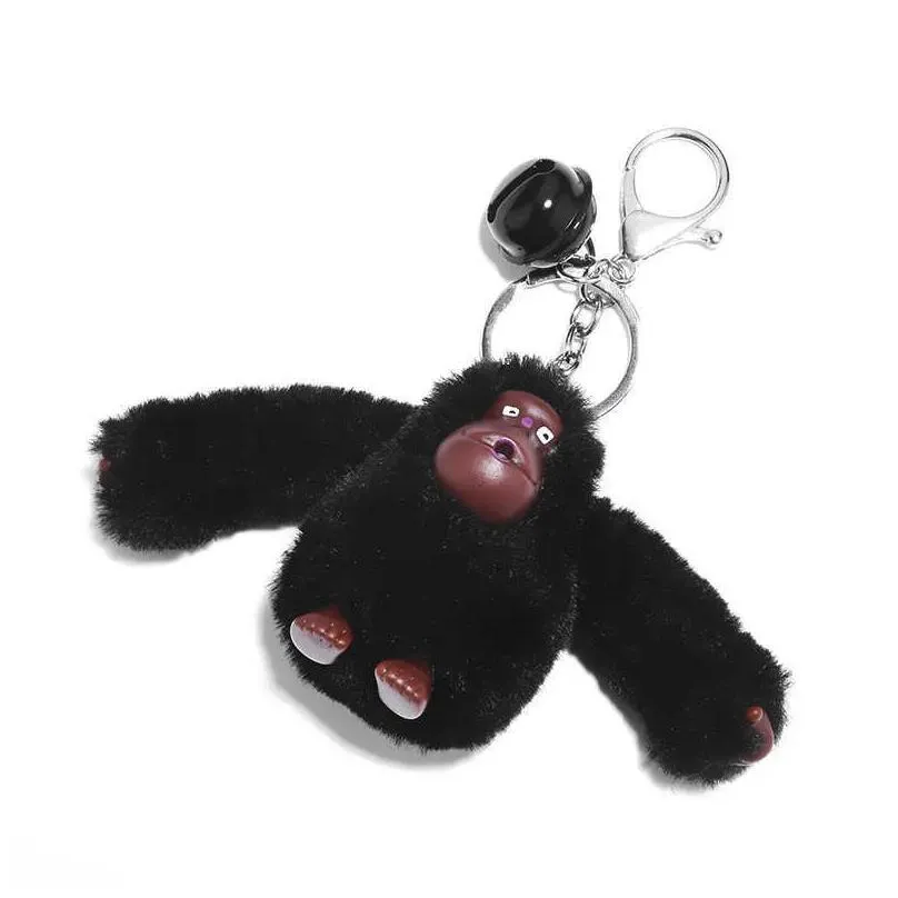 Keychains & Lanyards Keychains Creative Cute Plush Doll Key Chain Monkey Couple Students Bag Pendant Gift G221026 Drop Delivery Fashio Dh1Xu