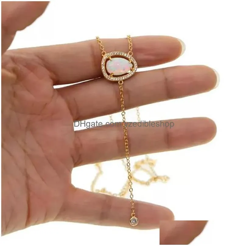 2023 design gold plated fashion necklace womens jewelry high quality czar opal european womens long yariat necklace style