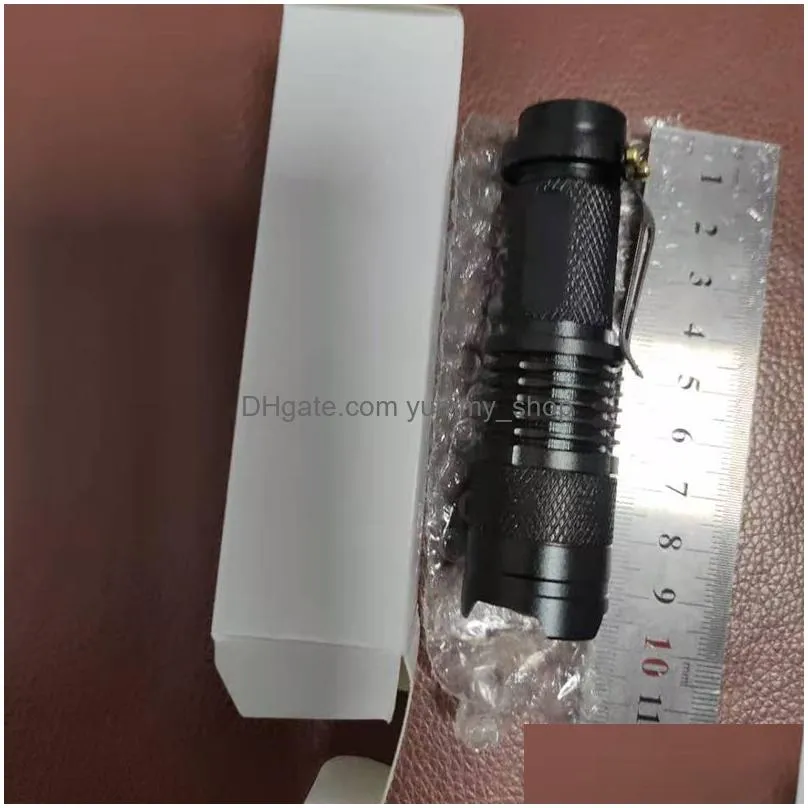 wholesale 7w 300lm sk-68 3modes mini q5 led flashlight torch tactical lamp adjustable focus zoomable light 5 colors