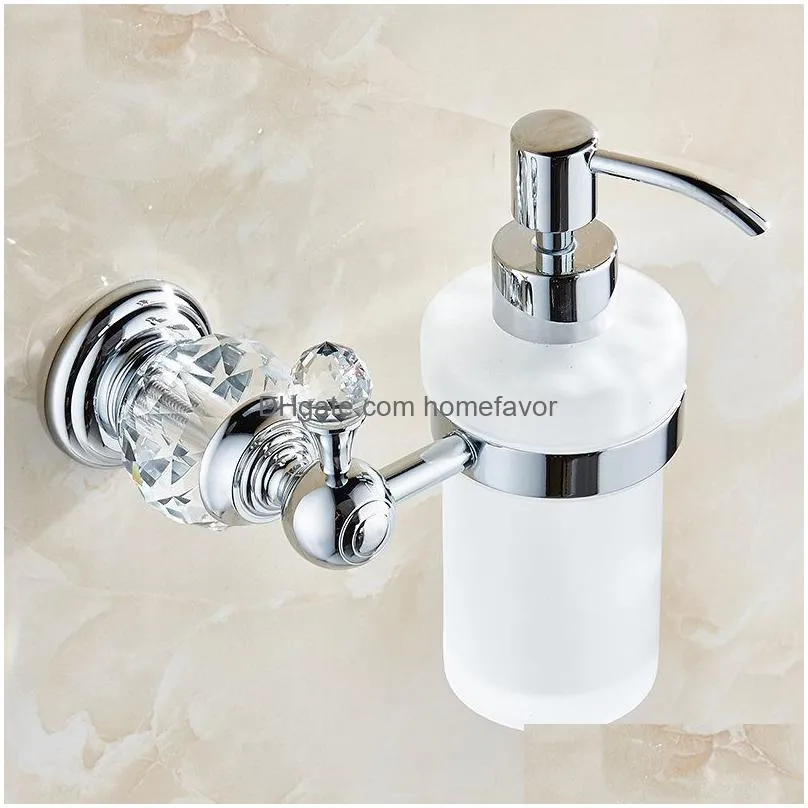 liquid soap dispensers luxury gold color soap dispenser wall mounted with frosted glass container bottle bathroom products hk-38