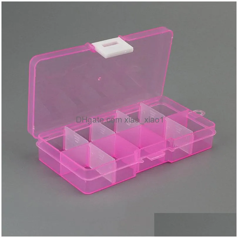 clear plastic jewelry box organizer with 10 compartments earring organizers 122778