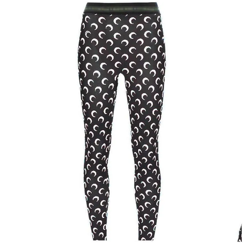 Solid Color Crescent Moon Print Leggings Summer Women Trousers European and American Hot Style Chic Bodycon Outfits S-XL Q0527