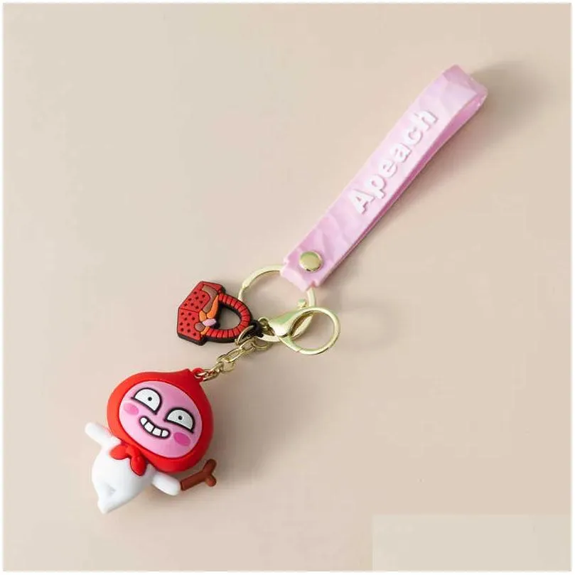 Keychains & Lanyards Keychains Korea Cartoon Kakao Friends Bear Rabbit Pendant Kawaii Car Chain Ring Phone Bag Hanging Jewelry Gifts G Dhqfd