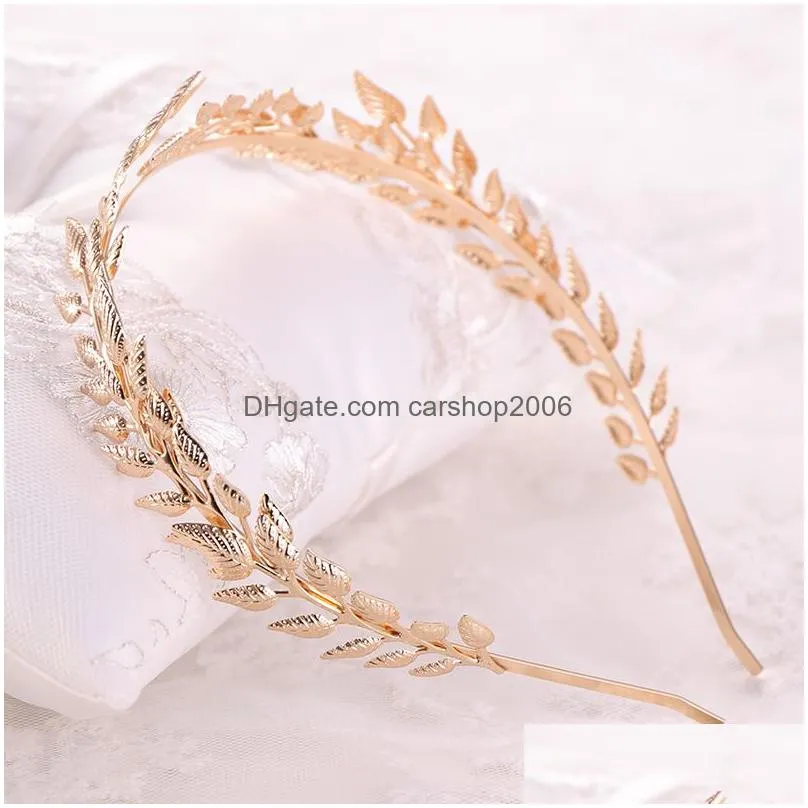 greek goddess headband gold leaf branch hair band crown/bridal wedding headpiece