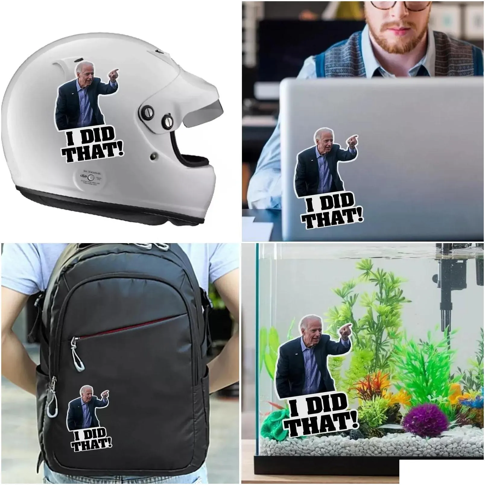 Party Decoration Party Decoration 100Pcs Joe Biden Funny Stickers - I Did That Car Sticker Decal Waterproof Diy Reflective Decals Post Dhn7F