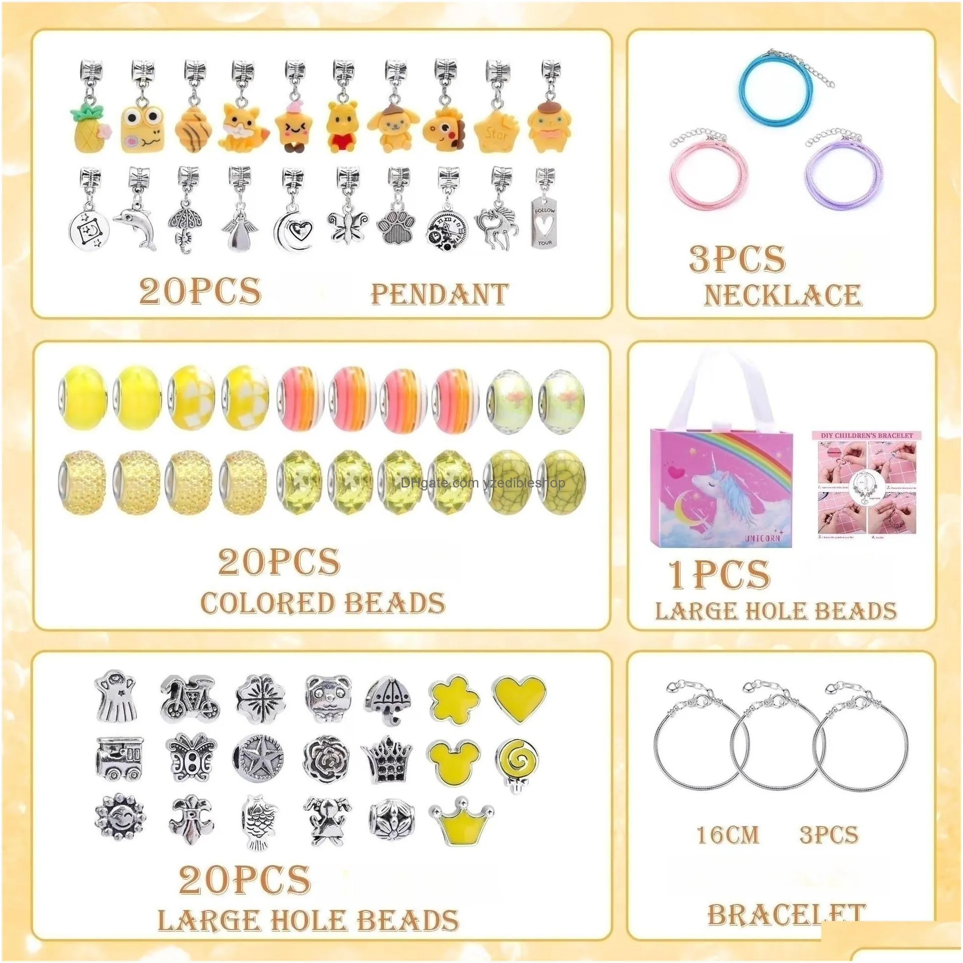 cute childrens handmade diy bracelet set delicate bead bracelet making kit for girls children handmade jewelry for christmas gifts