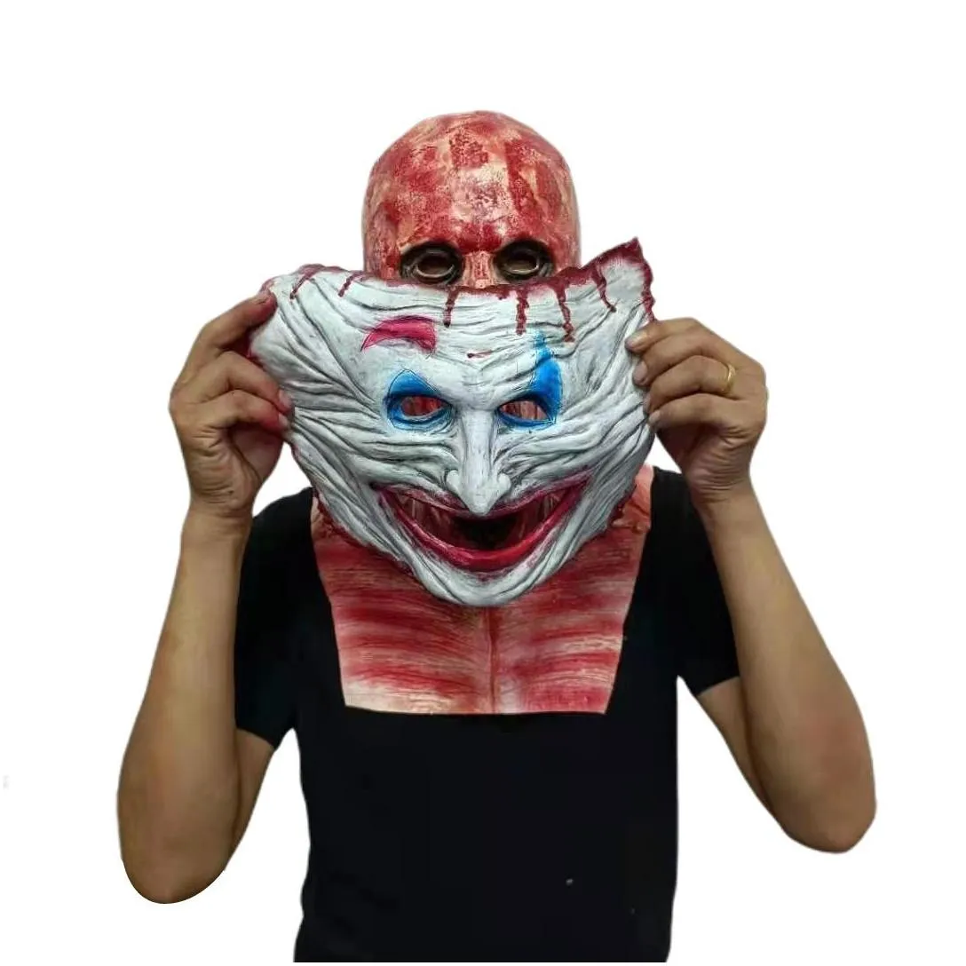 Party Masks The Latest Skeleton Biochemical Mask for Halloween Cosplay Props Silicone Full Cover Head with Hat PR Sale 230818