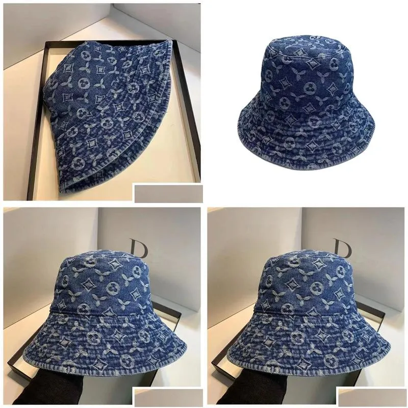 Classic Wide Brim Hats For Women Designer Denim Bucket Hat Fashion Summer Men Sun Hat Outdoor Casquette Baseball Caps Mens Womens
