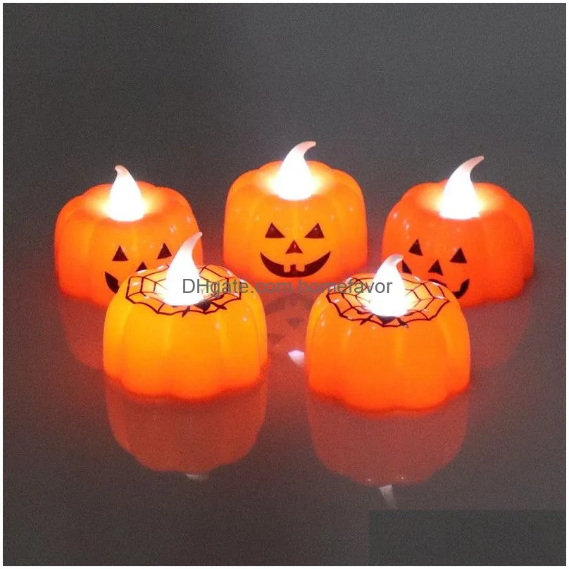 led pumpkin candles lantern pumpkin design durable led night light electronic mini pumpkin lantern for halloween party decoration