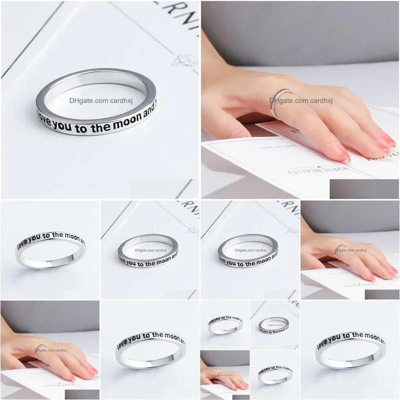 Solitaire Ring Solitaire Ring Personalized Engraving For Men Women Custom Name Body Jewelry Finger 230607 Drop Delivery Jewelry Ring Dhoj6