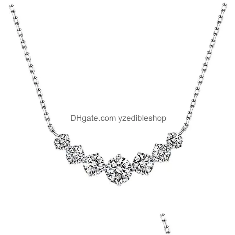 moissanite pendant s925 silver clavicle chain womens necklace engagement anniversary gift
