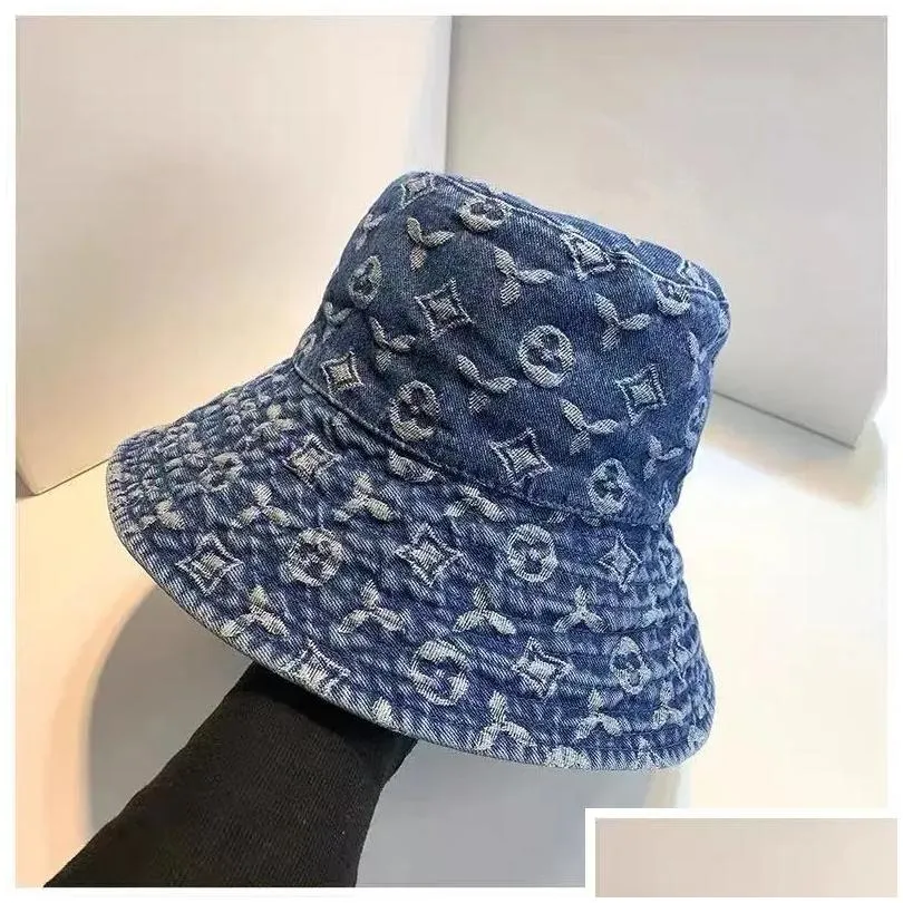Classic Wide Brim Hats For Women Designer Denim Bucket Hat Fashion Summer Men Sun Hat Outdoor Casquette Baseball Caps Mens Womens