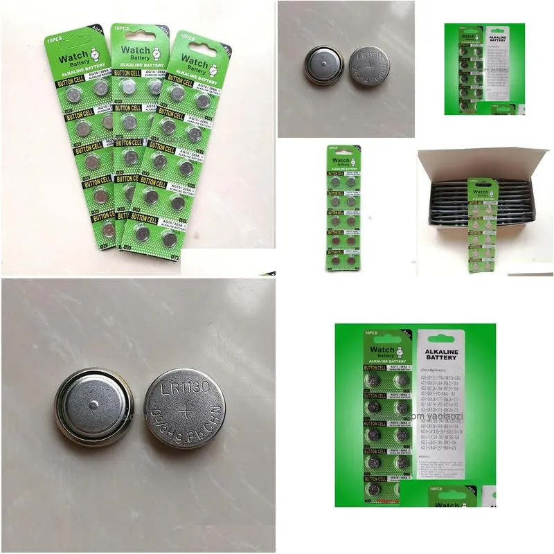 500pcs per lot lr1130 ag10 button cell batteries for watches lights toys 10pcs/card