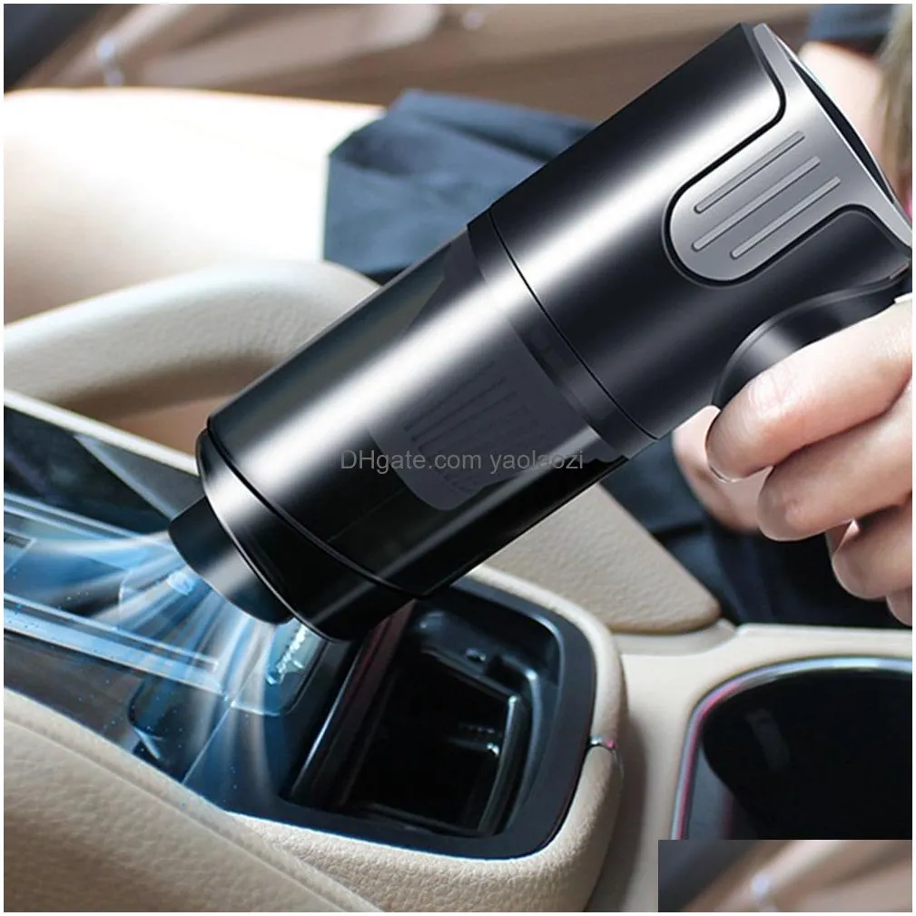 portable wireless car vacuum cleaner handheld powerful vacuum cleaner for car cordless home appliance mini cleaner grey